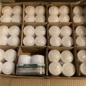Case of White Votive Candles Set of 12 4-Packs 48 Total